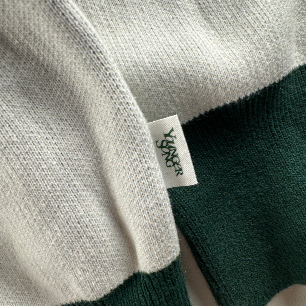 Younger Song White and Green Knit Polo (M)