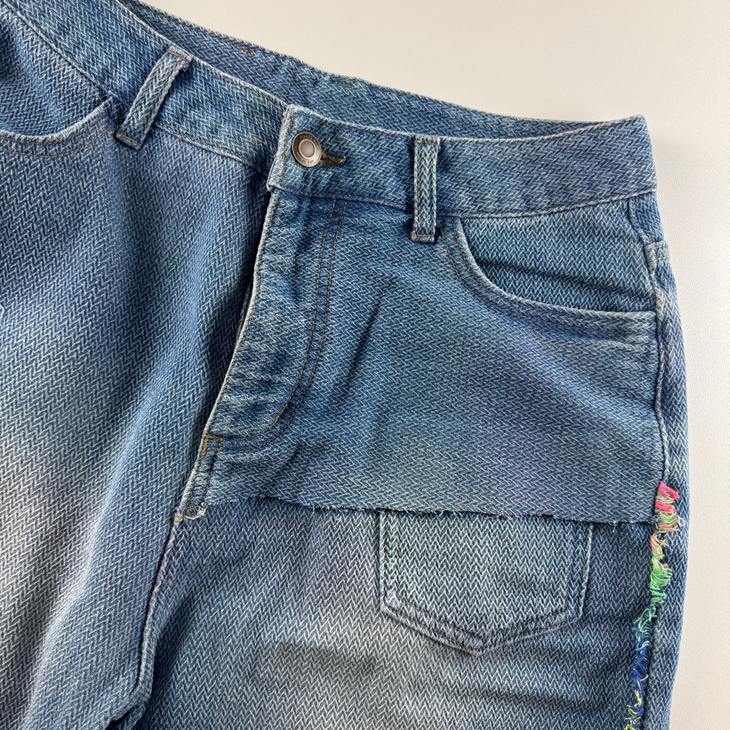 Wudge Boy Damaged Colorful Stitch Blue Pants (M)