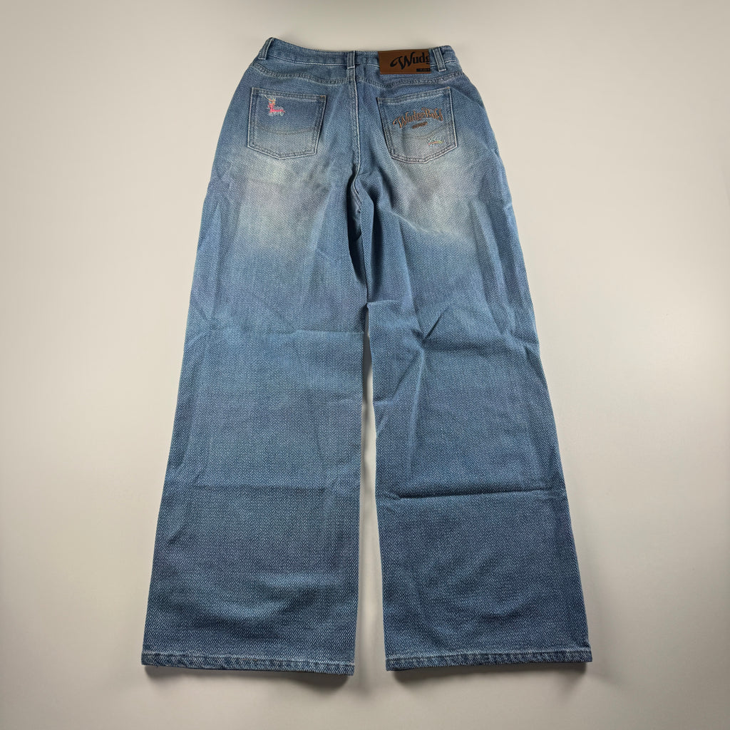 Wudge Boy Damaged Colorful Stitch Blue Pants (M)