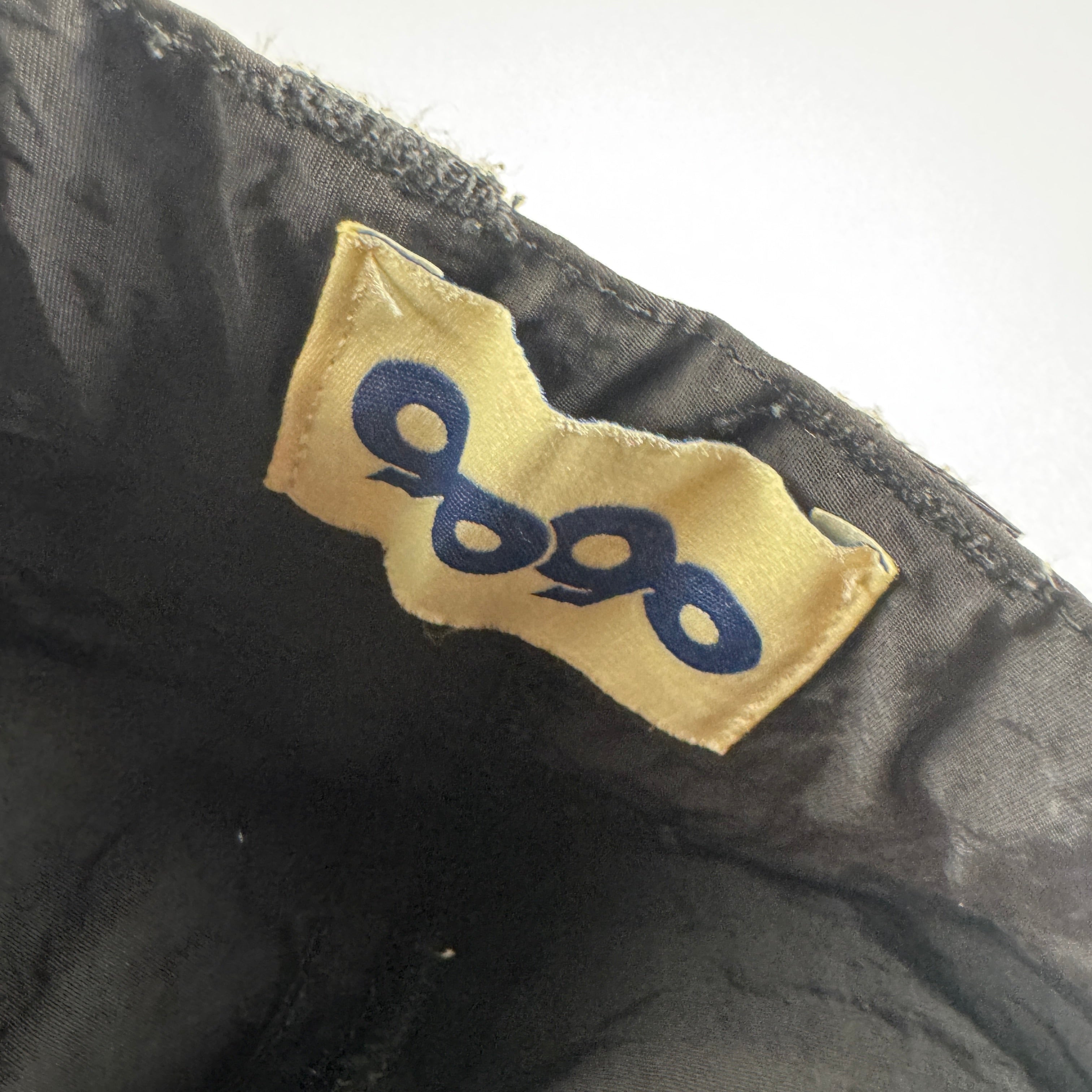 9090 Nylon Cargo Black Track Pants (M)