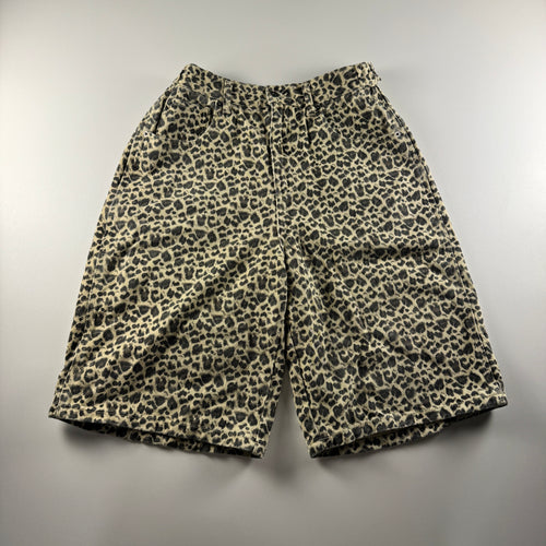 9090 Leopard Beige Wide Shorts (M)