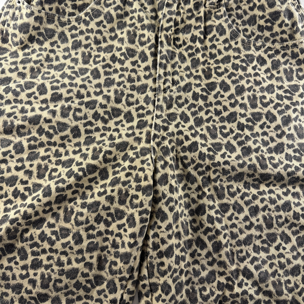 9090 Leopard Beige Wide Shorts (M)