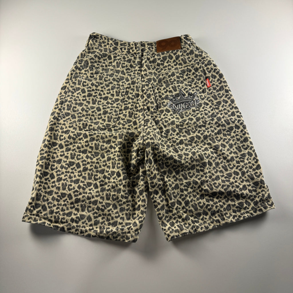 9090 Leopard Beige Wide Shorts (M)