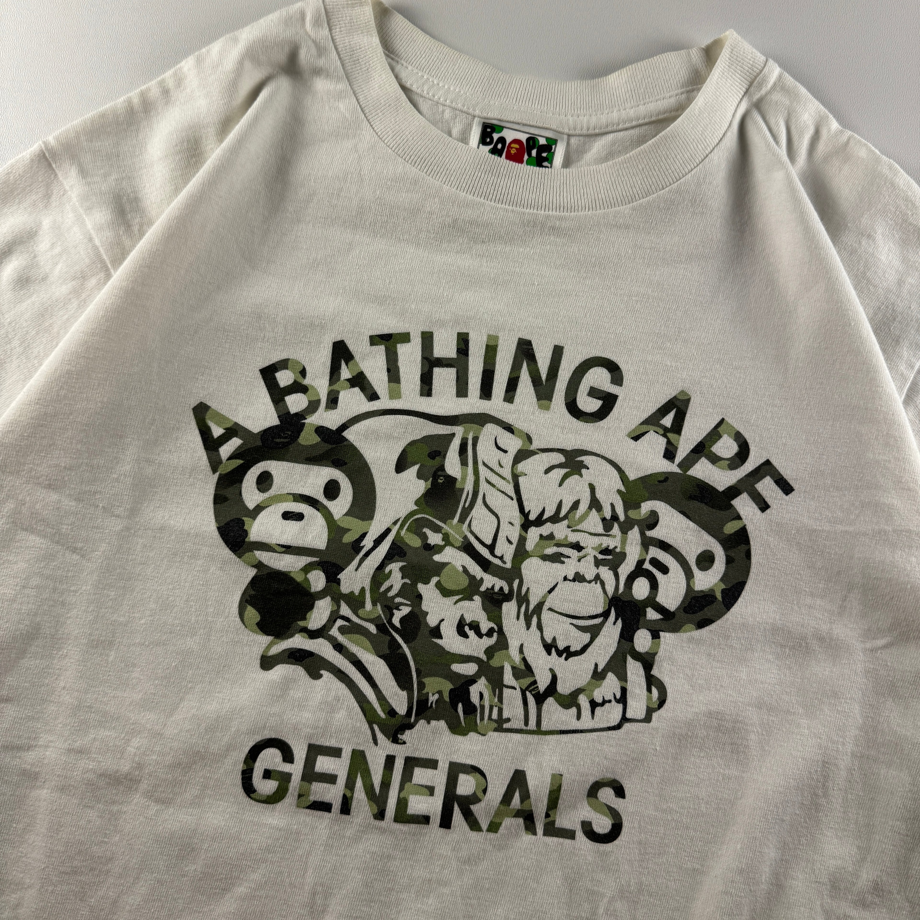 BAPE Soldier and Baby Milo White Tee (M)