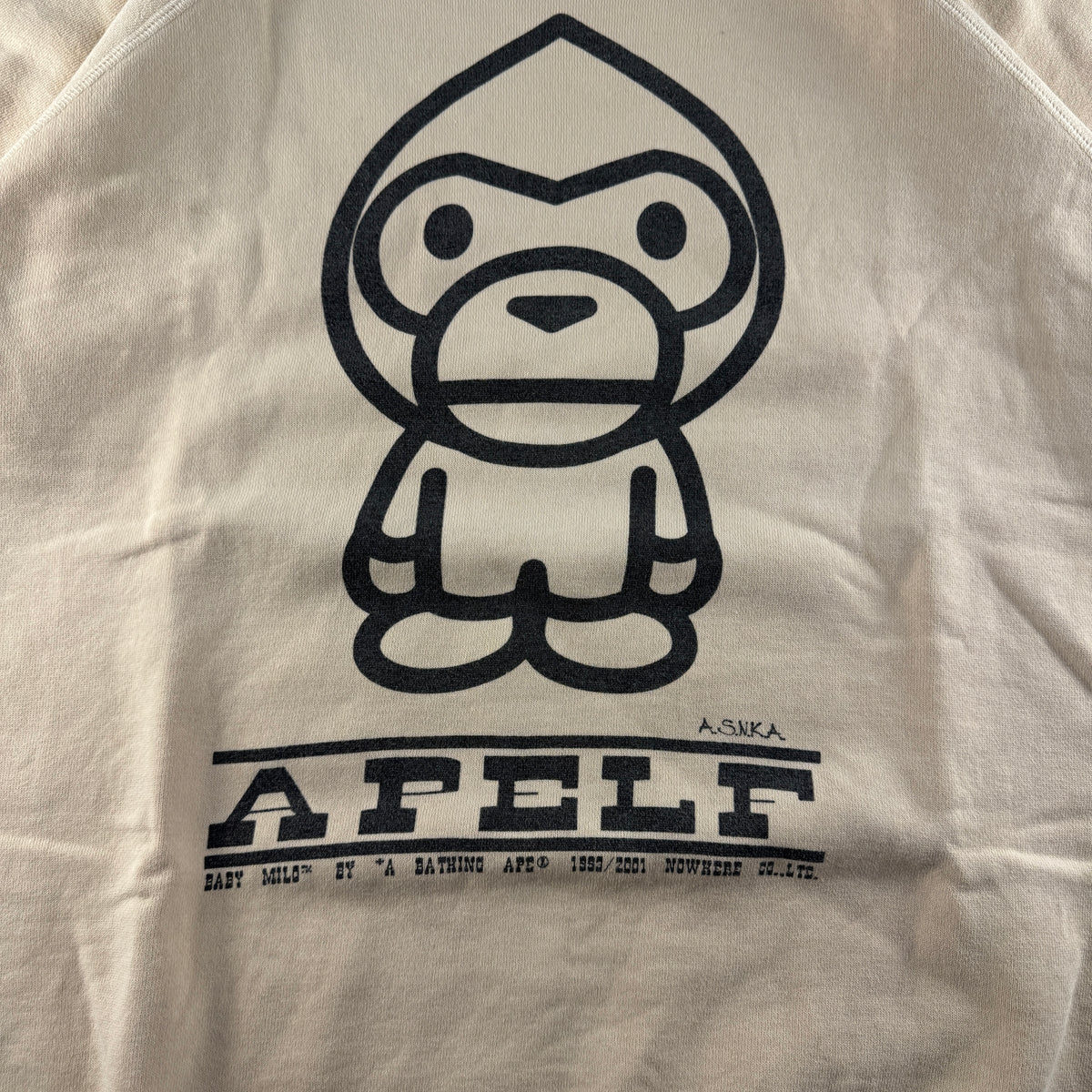 BAPE Baby Milo Afelf Beige Short Sleeve Sweater (M)