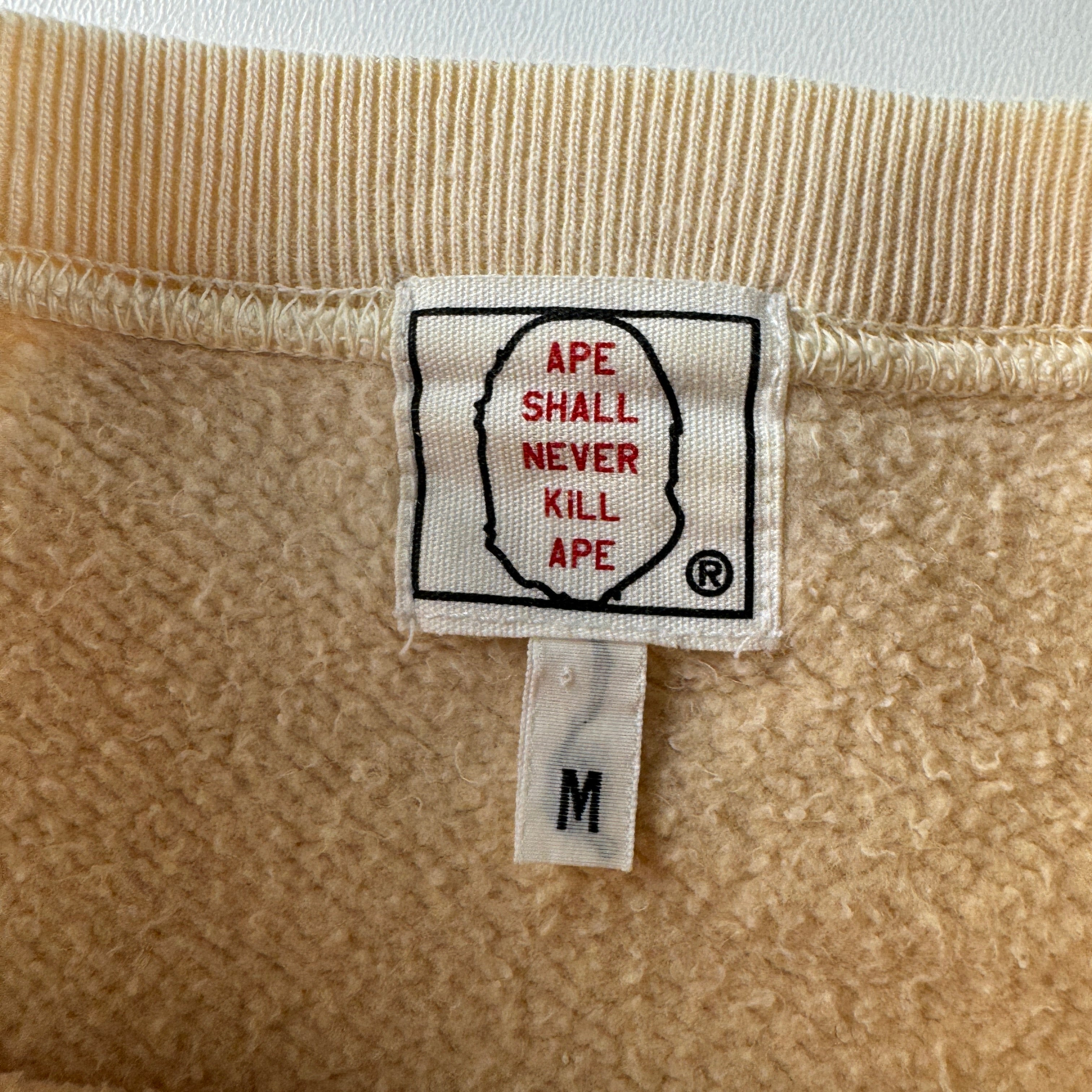 BAPE Baby Milo Afelf Beige Short Sleeve Sweater (M)