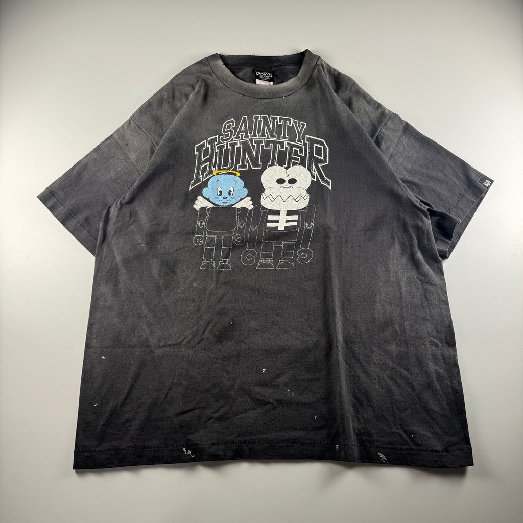 Saint-Michael x Bounty Hunter "Sainty Hunter" Black Distressed Tee (XL)