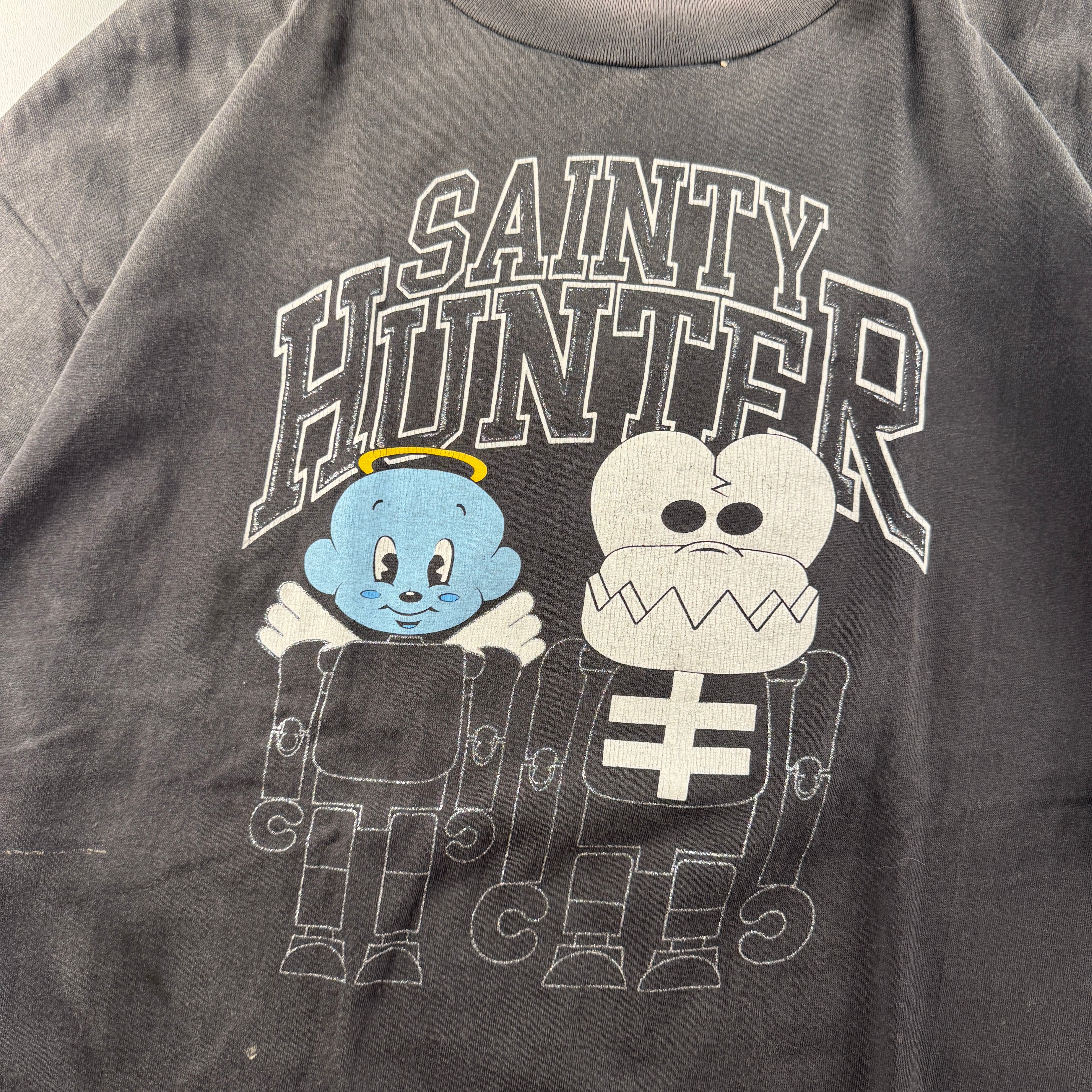 Saint-Michael x Bounty Hunter "Sainty Hunter" Black Distressed Tee (XL)