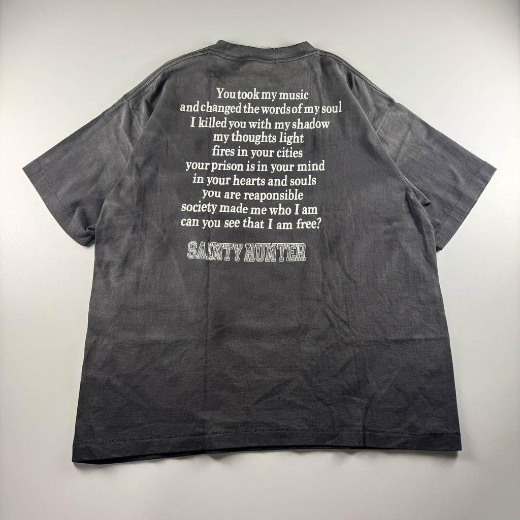 Saint-Michael x Bounty Hunter "Sainty Hunter" Black Distressed Tee (XL)
