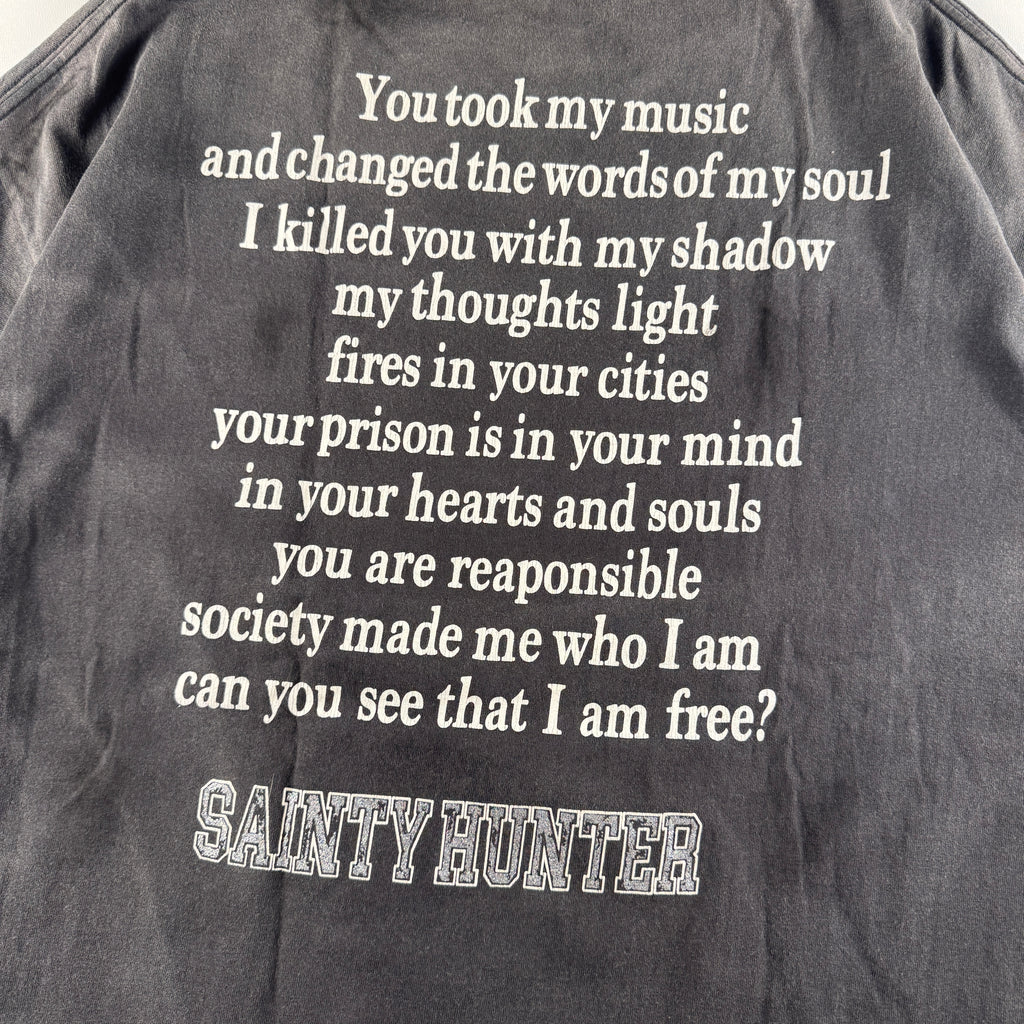 Saint-Michael x Bounty Hunter "Sainty Hunter" Black Distressed Tee (XL)