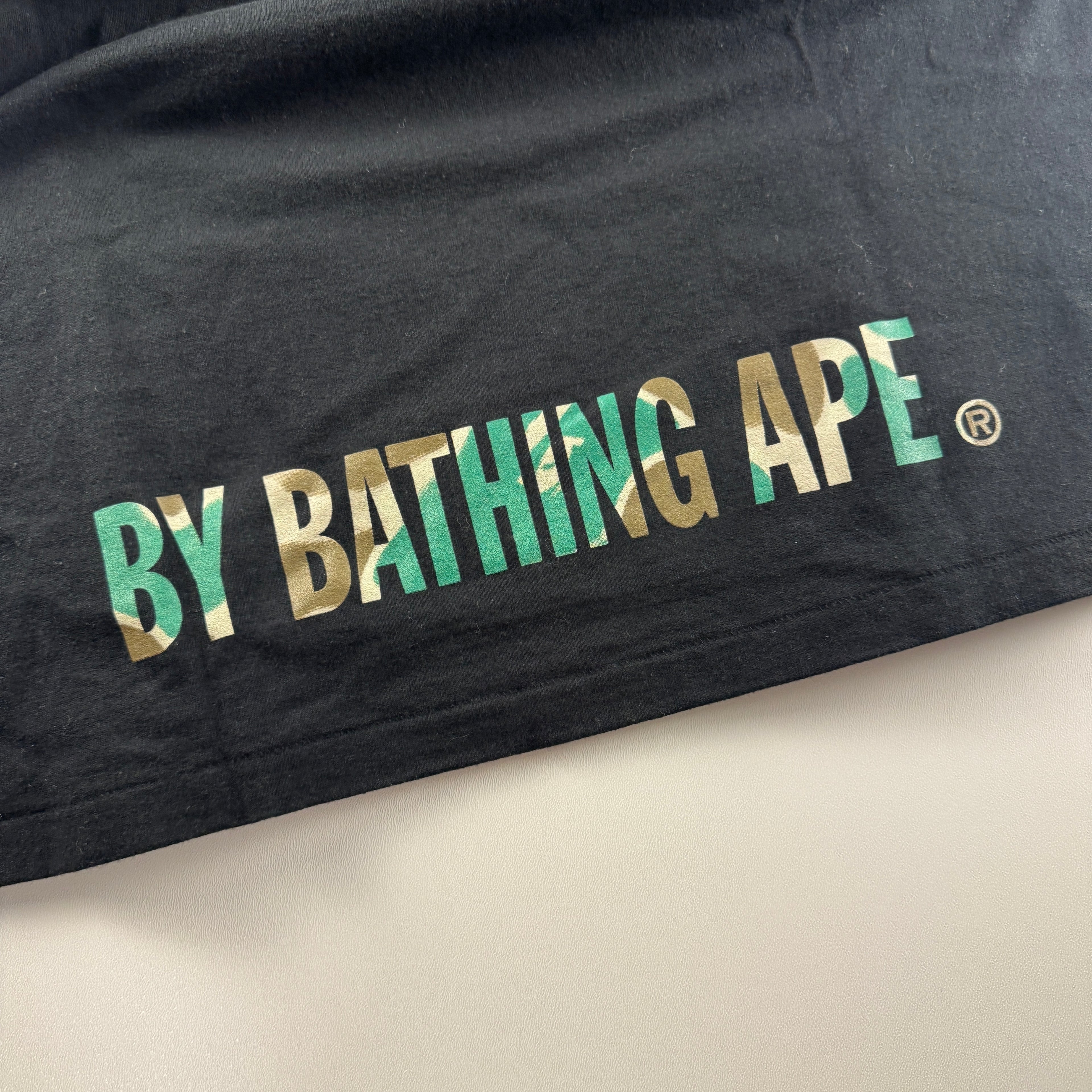 BAPE Silver Star Camo Face Black Tee (L)
