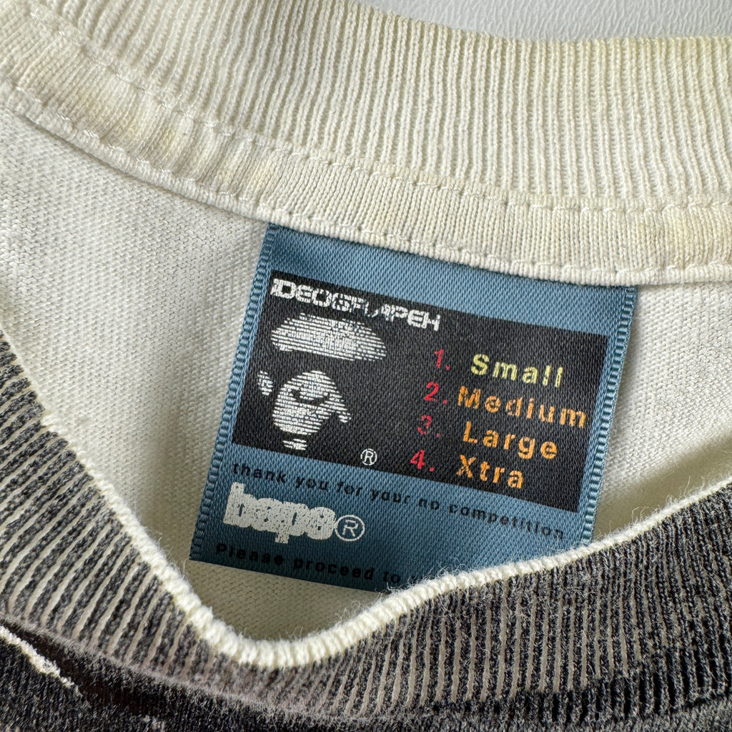 BAPE Big Head Mad Face Hand Printed White Tee (S)