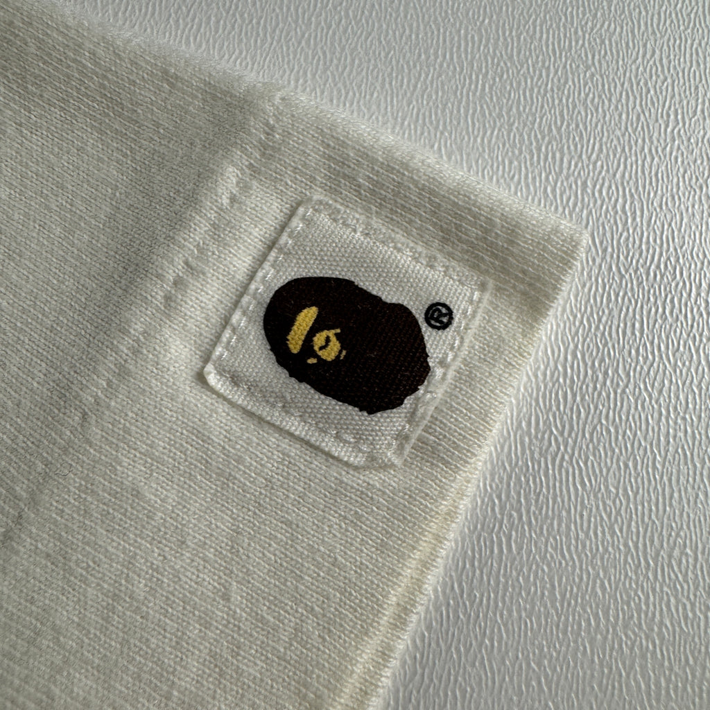 BAPE Big Head Mad Face Hand Printed White Tee (S)