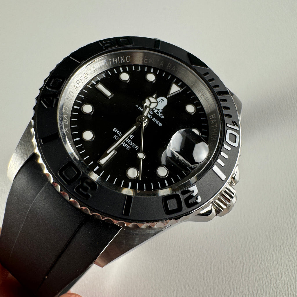 BAPEX Type 1 Black Rubber Band Watch