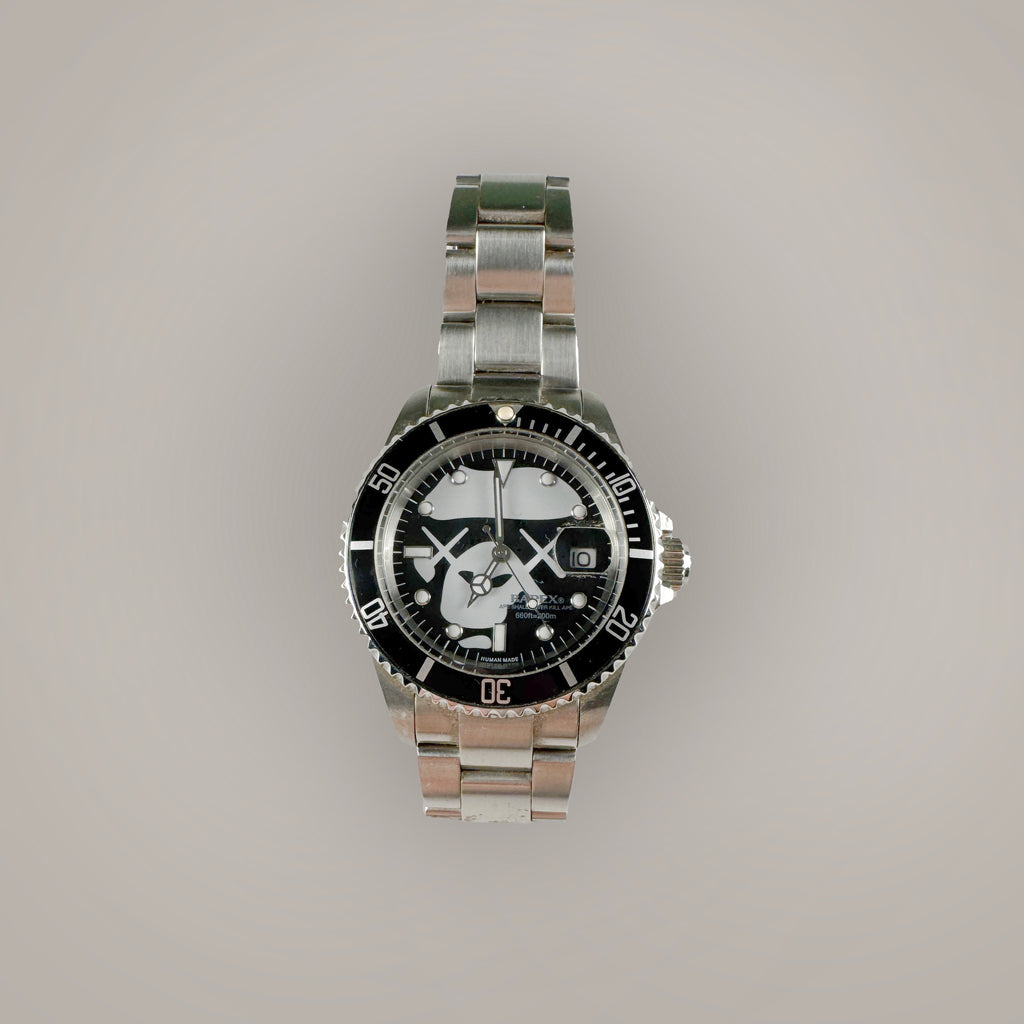 BAPE x Kaws Bapex Silver Watch