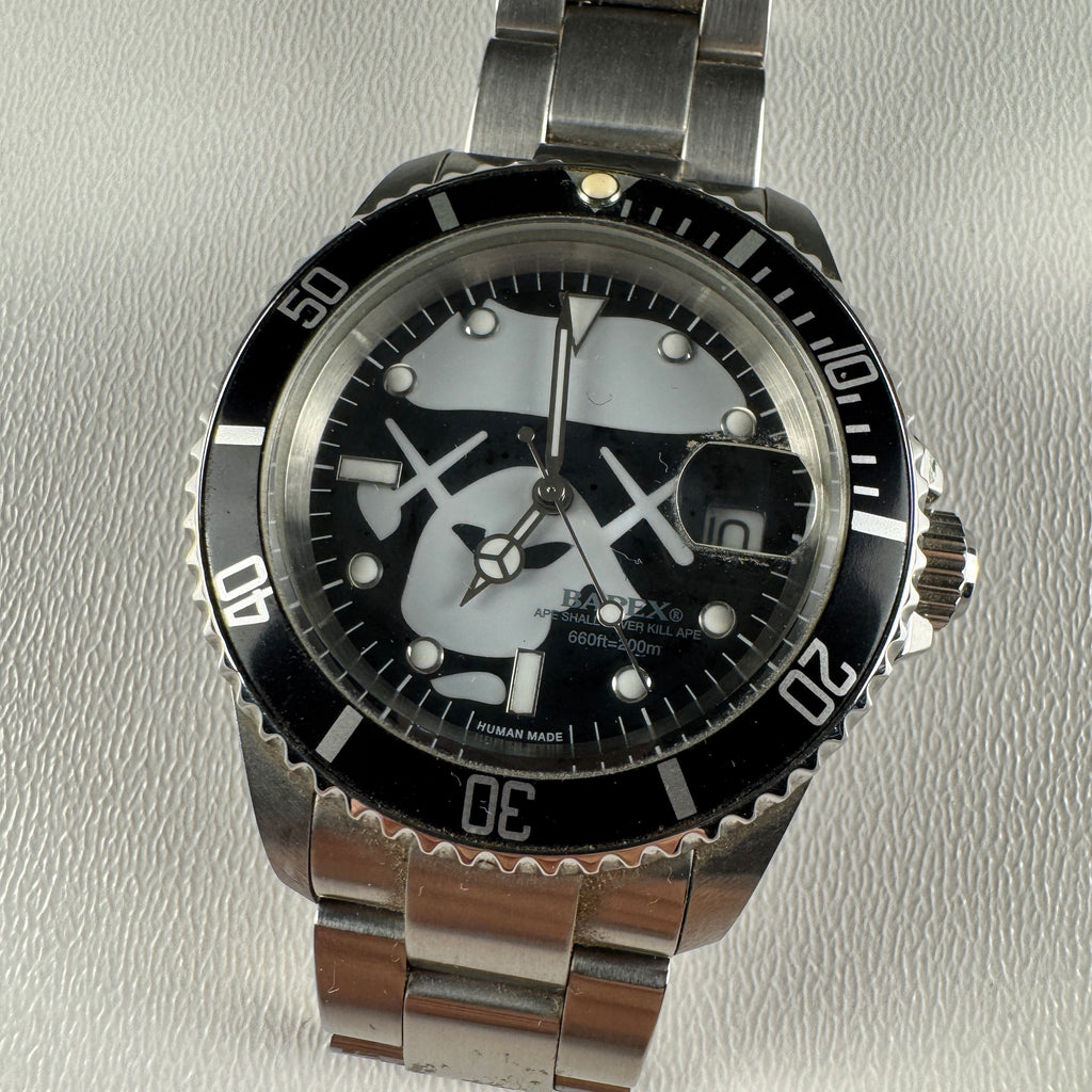 BAPE x Kaws Bapex Silver Watch