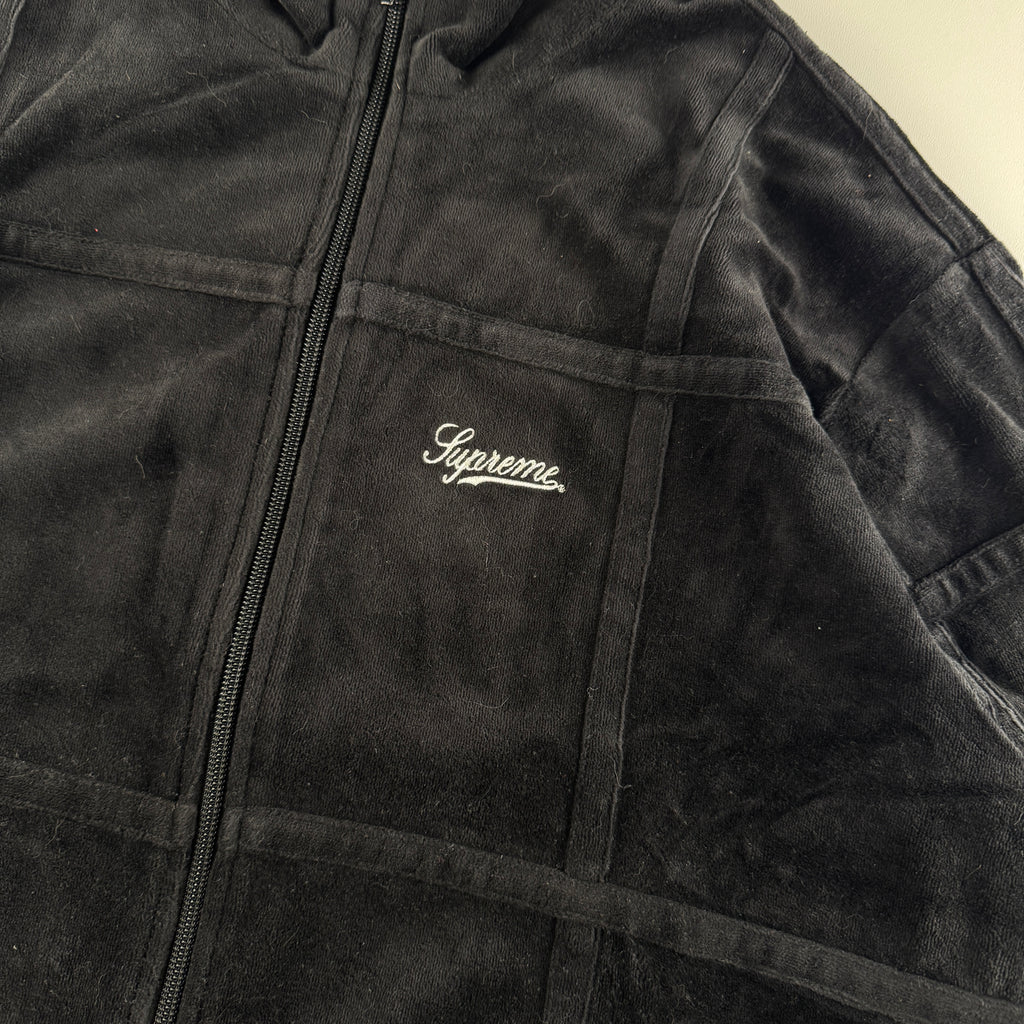 Supreme Grid Taping Velour Zip Black Jacket (M)