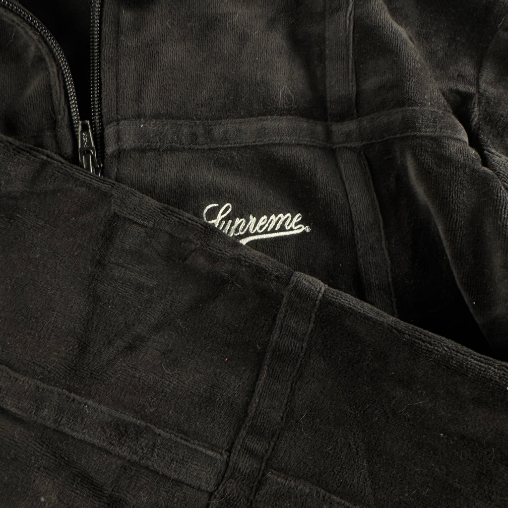 Supreme Grid Taping Velour Zip Black Jacket (M)