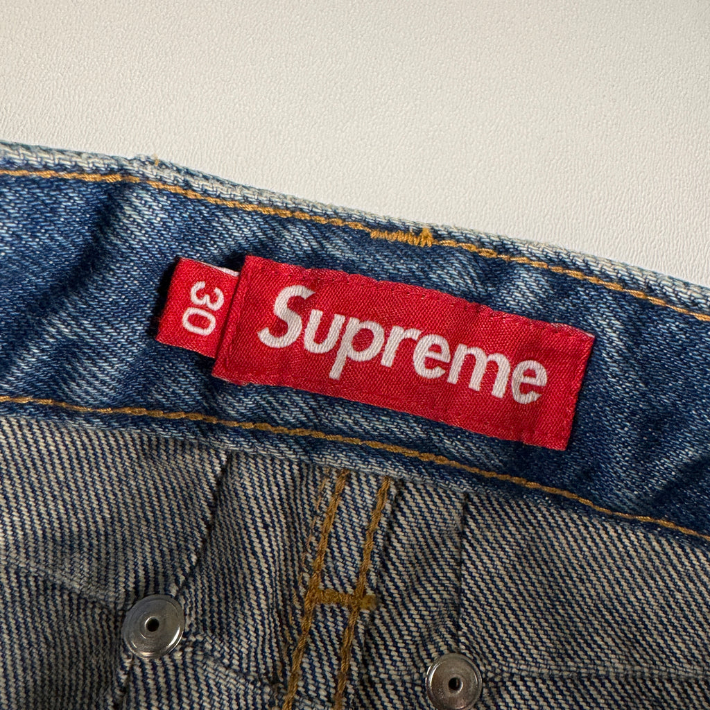 Supreme Studded Seam Loose Fit Blue Pants (30)