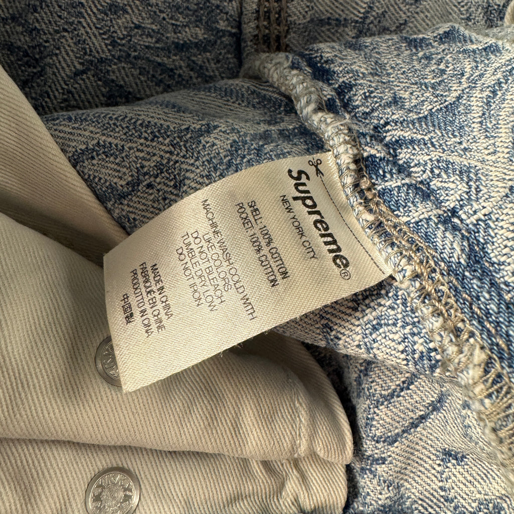 Supreme Script Jacquard Double Knee Blue Pants (30)