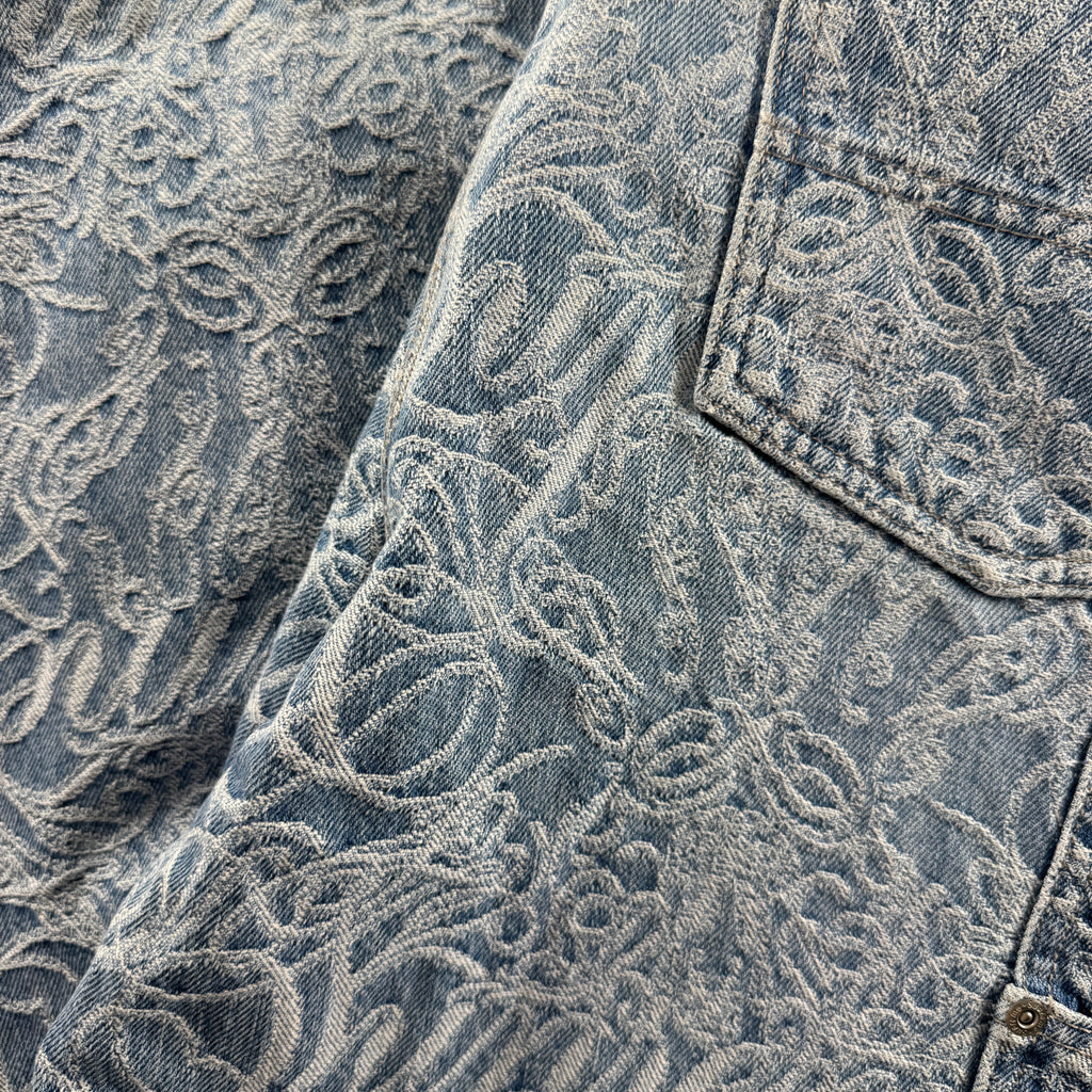 Supreme Script Jacquard Double Knee Blue Pants (30)