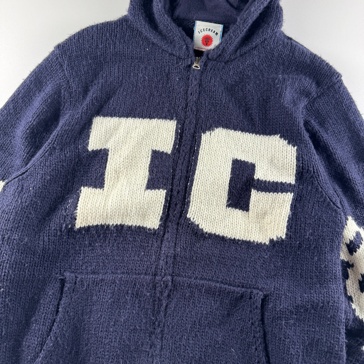 Billionaires Boys Club Ice Cream Navy Knitted See-Through Hoodie (M)