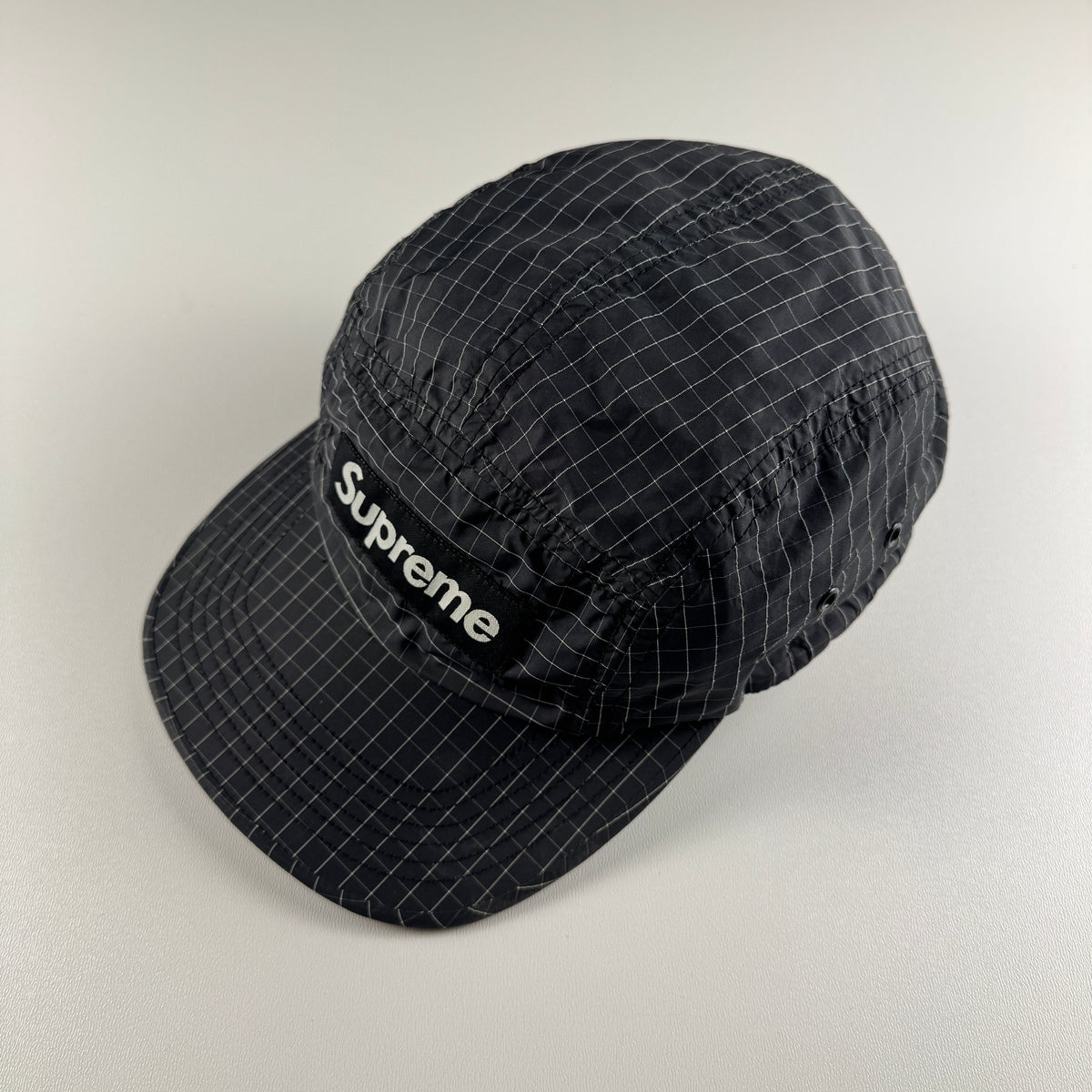 Supreme Contrast Black Ripstop Camp Cap (OS)