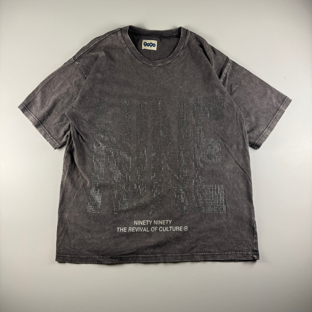 9090 Strass Grey Distressed Tee (M)