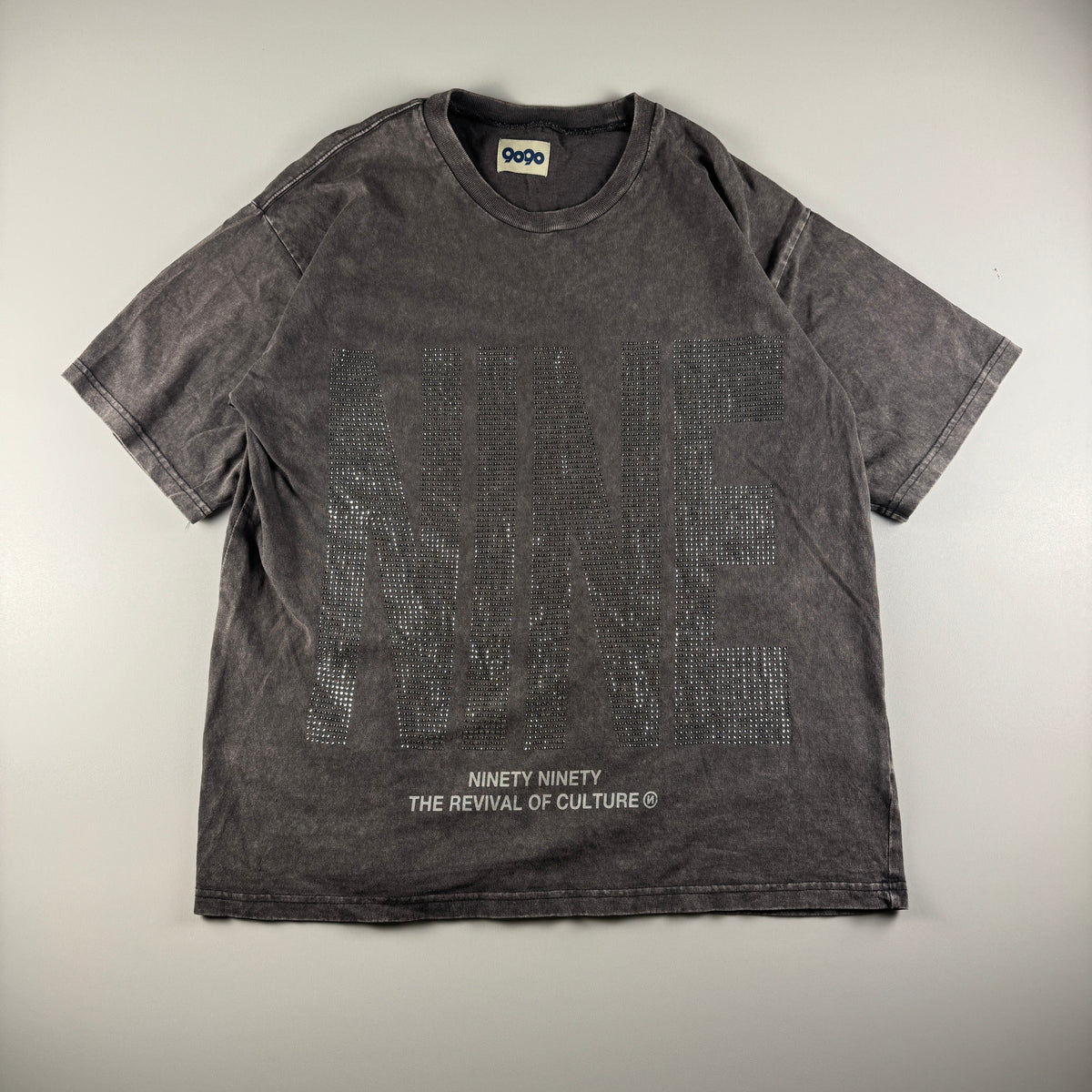 9090 Strass Grey Distressed Tee (M)