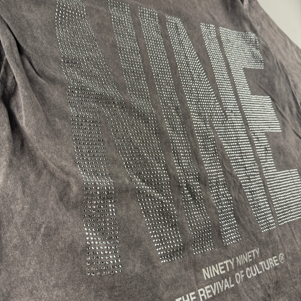 9090 Strass Grey Distressed Tee (M)