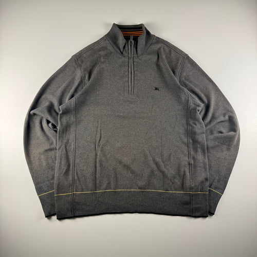 Burberry Golf Half Zip Grey Knit Sweater (M)
