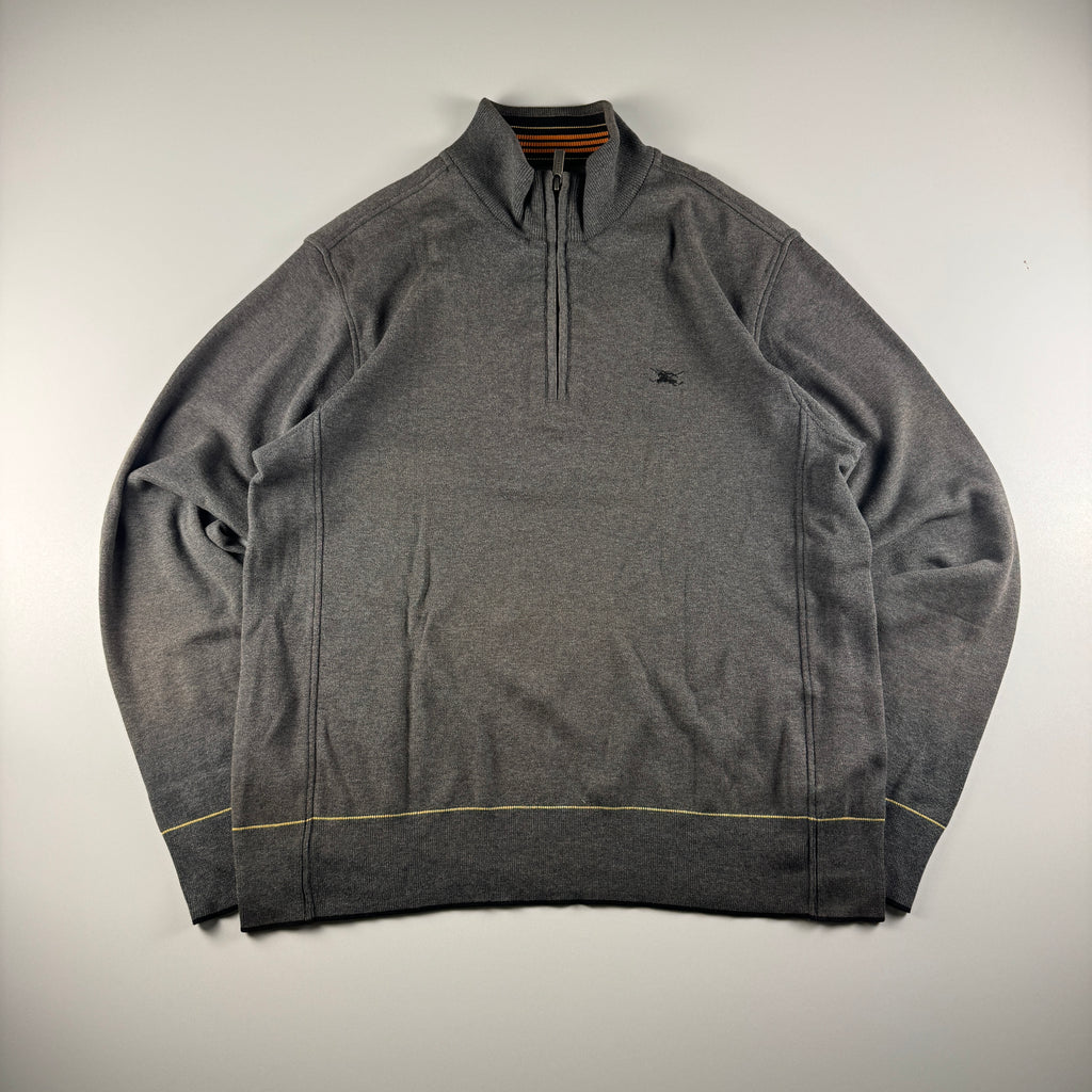 Burberry Golf Half Zip Grey Knit Sweater (M)