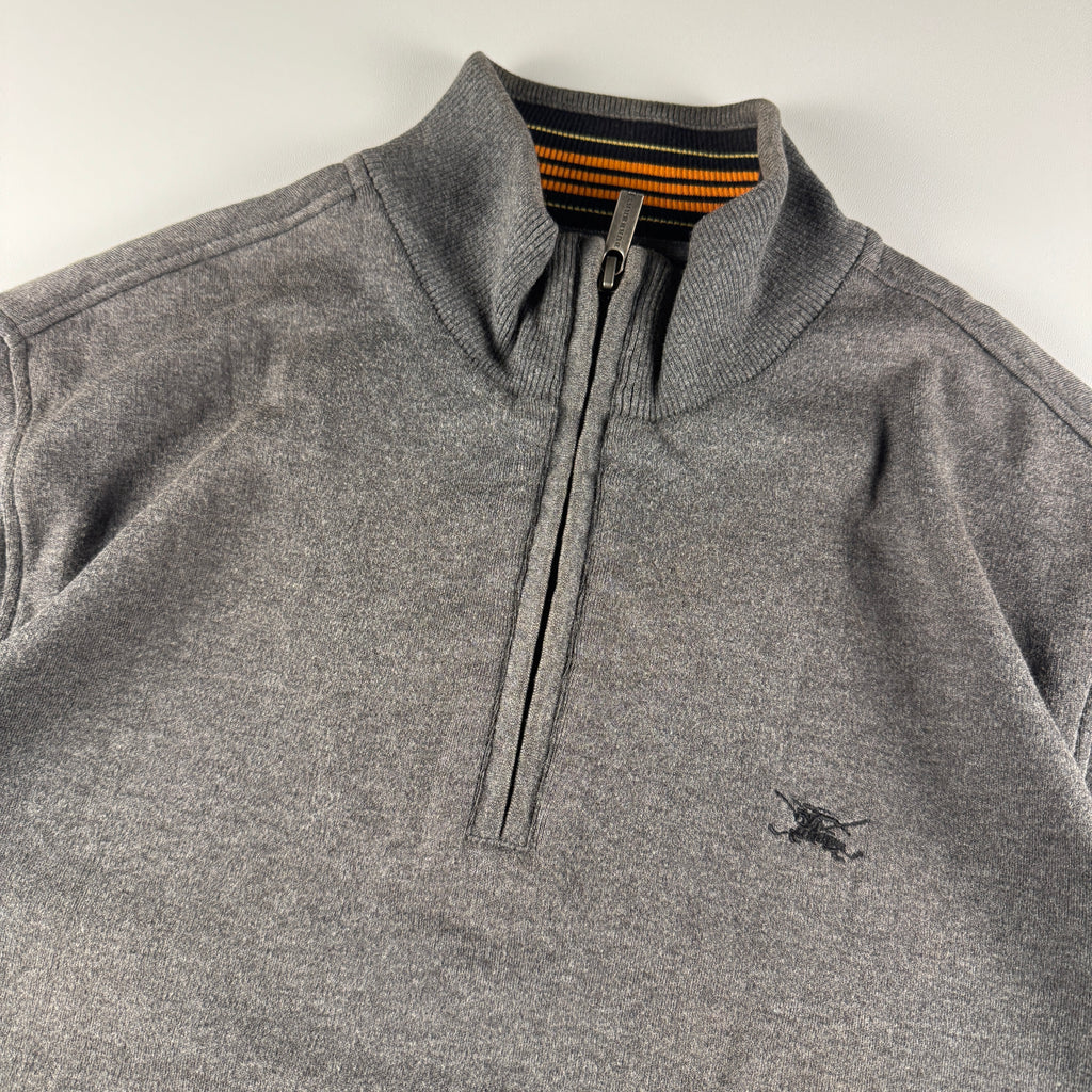 Burberry Golf Half Zip Grey Knit Sweater (M)