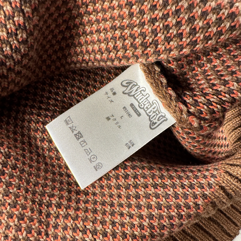 Wudge Boy Brown Check Half Zip Knit Sweater (L)