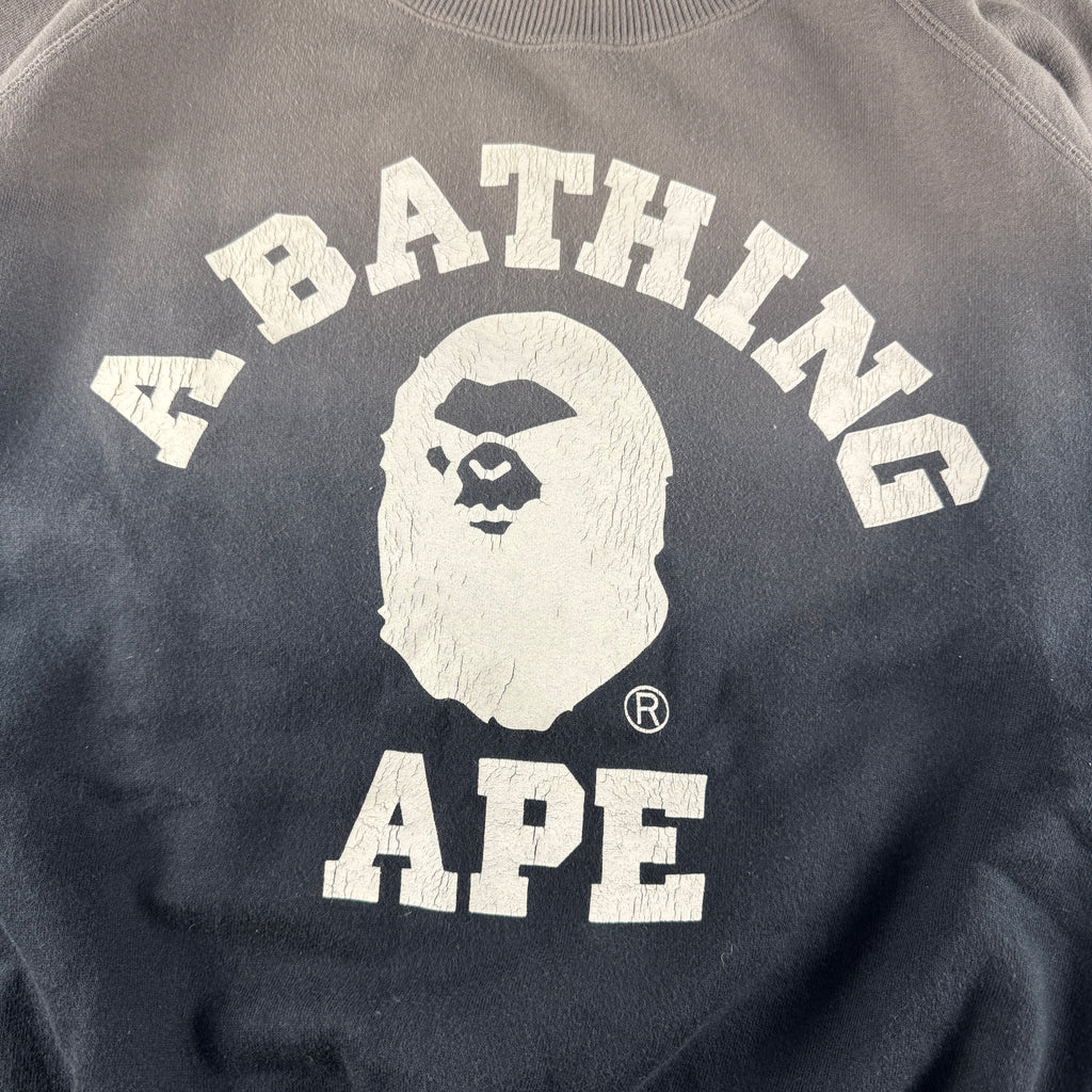 BAPE College Print Grey Gradient Sweater (M)
