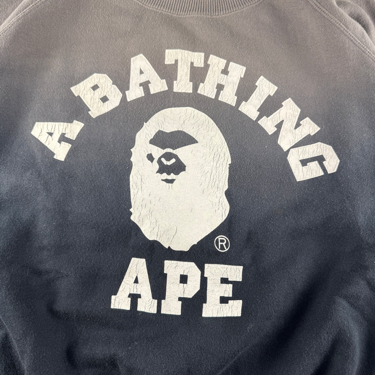 BAPE College Print Grey Gradient Sweater (M)