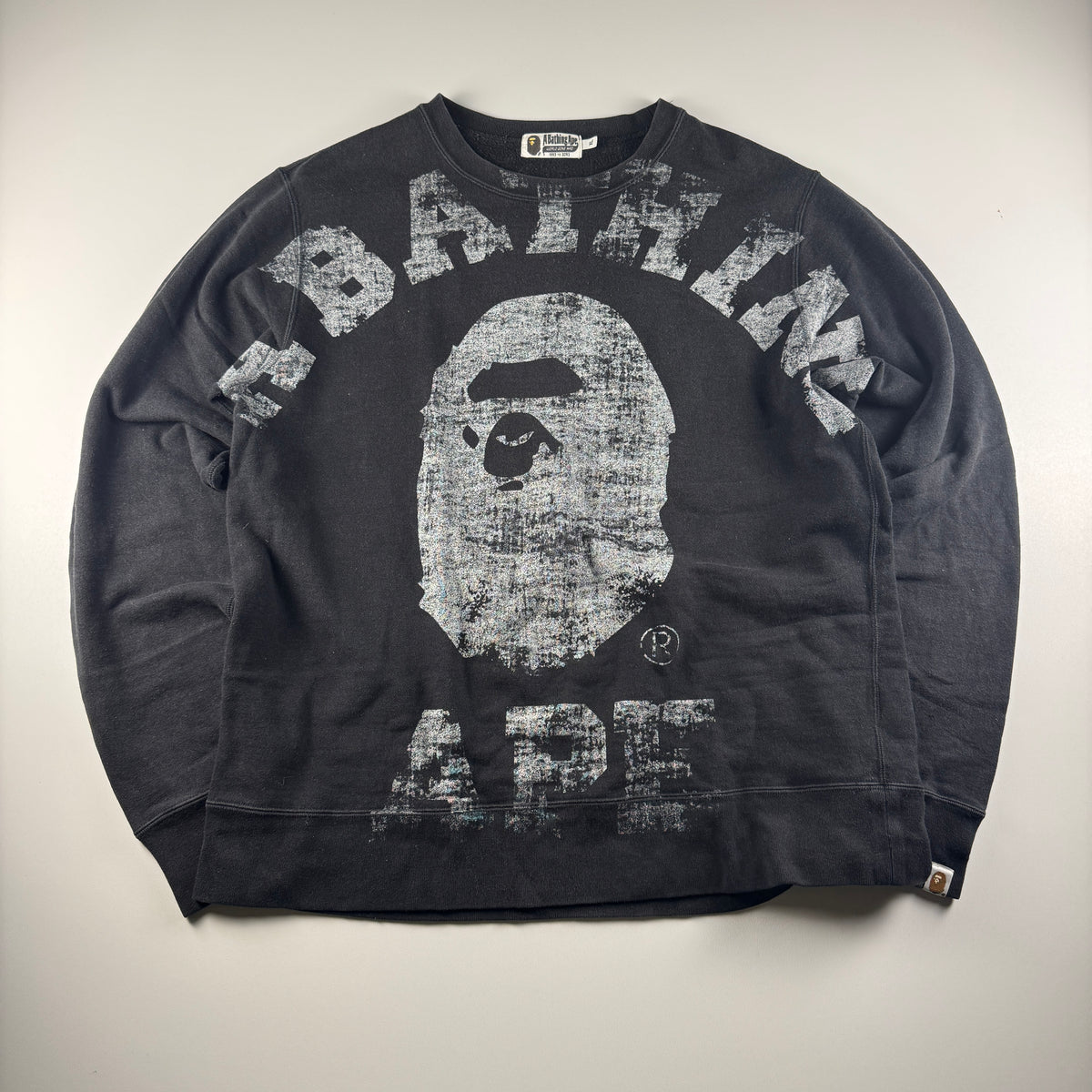 BAPE Big College All Over Print Black Sweater (XL)