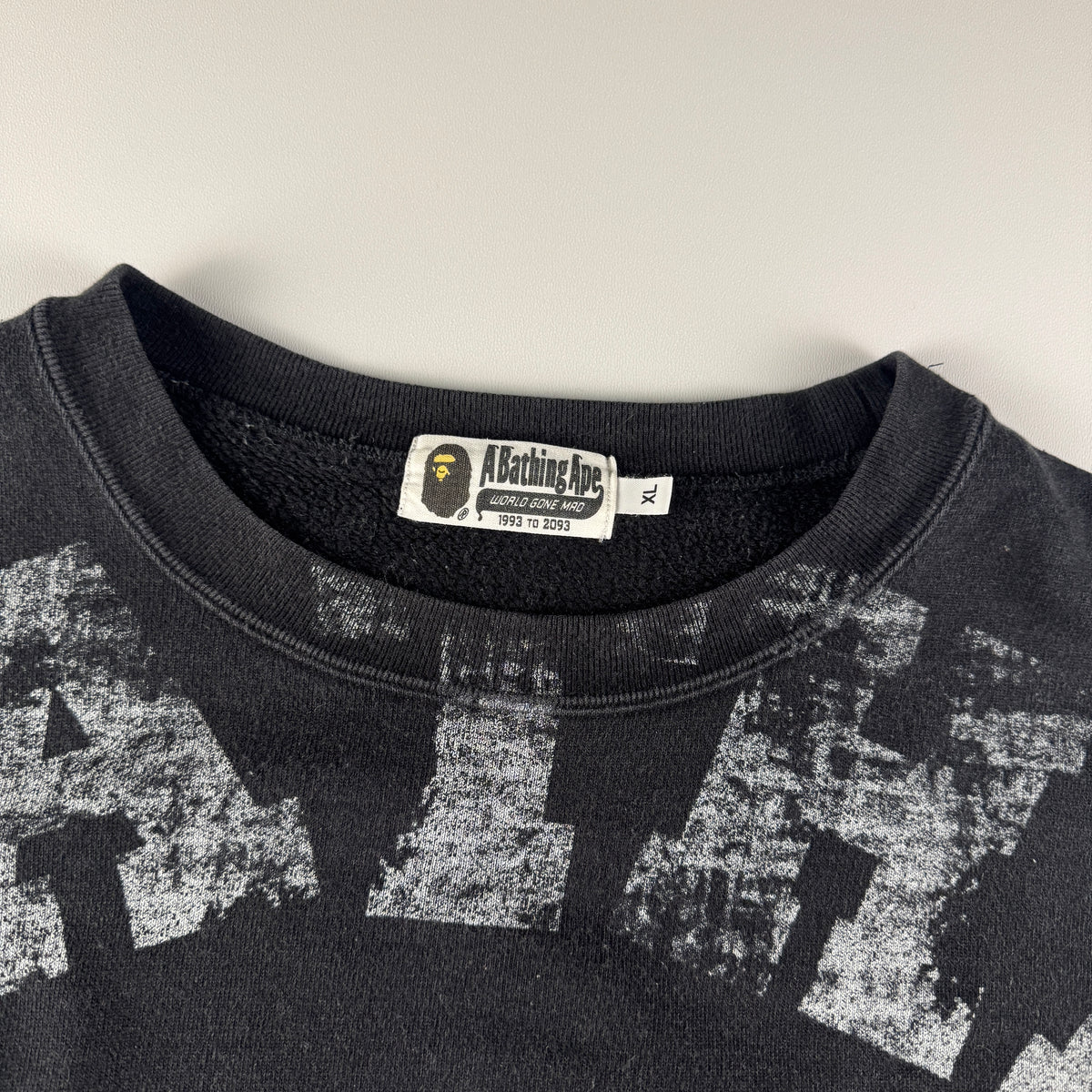 BAPE Big College All Over Print Black Sweater (XL)