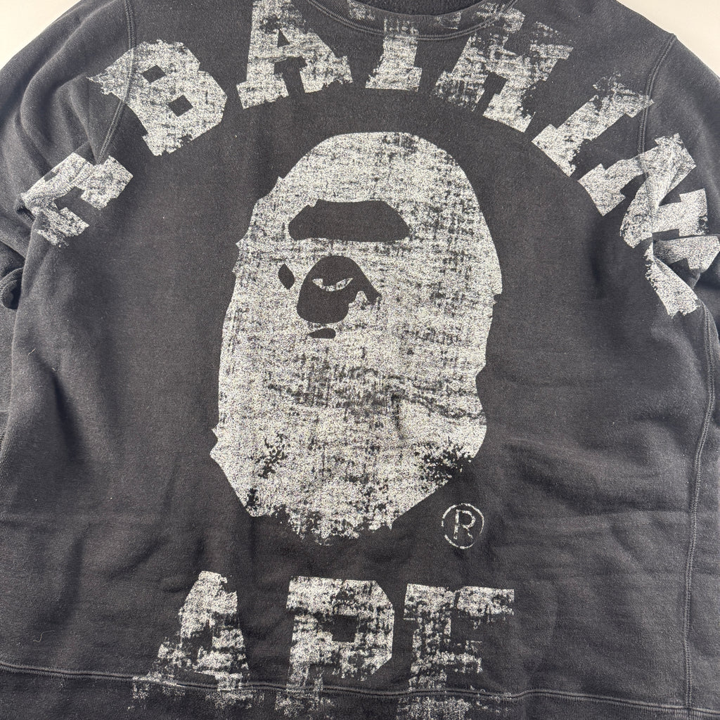 BAPE Big College All Over Print Black Sweater (XL)