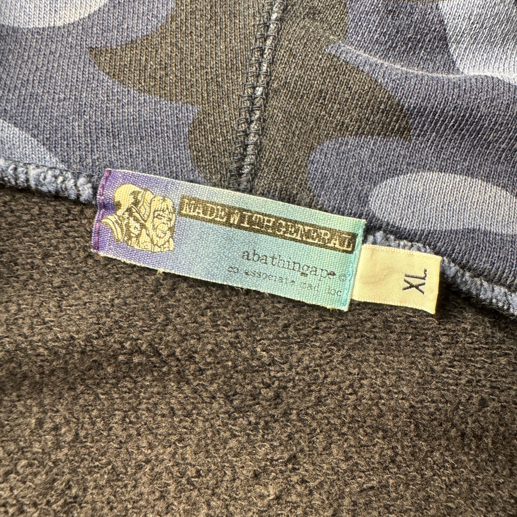 BAPE Two-Tone Camo Full Zip Blue Hoodie (XL)