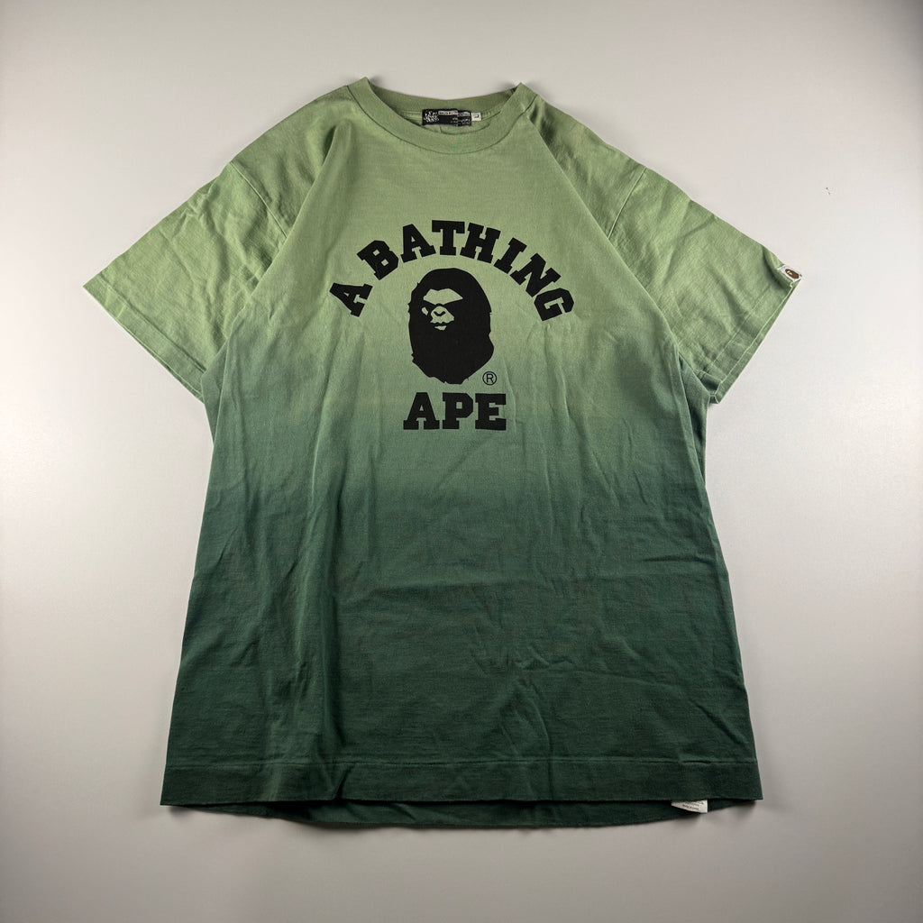 BAPE Mad Face College Green Gradient Tee (L)