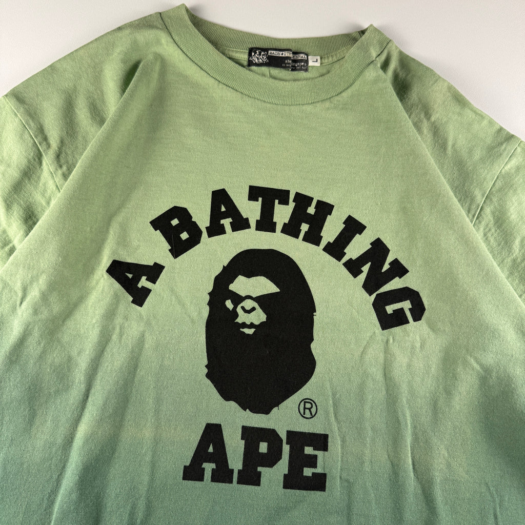 BAPE Mad Face College Green Gradient Tee (L)