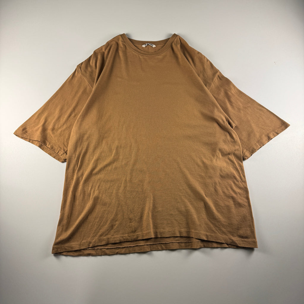 Auralee Seamless Crew Neck Brown Tee (L)