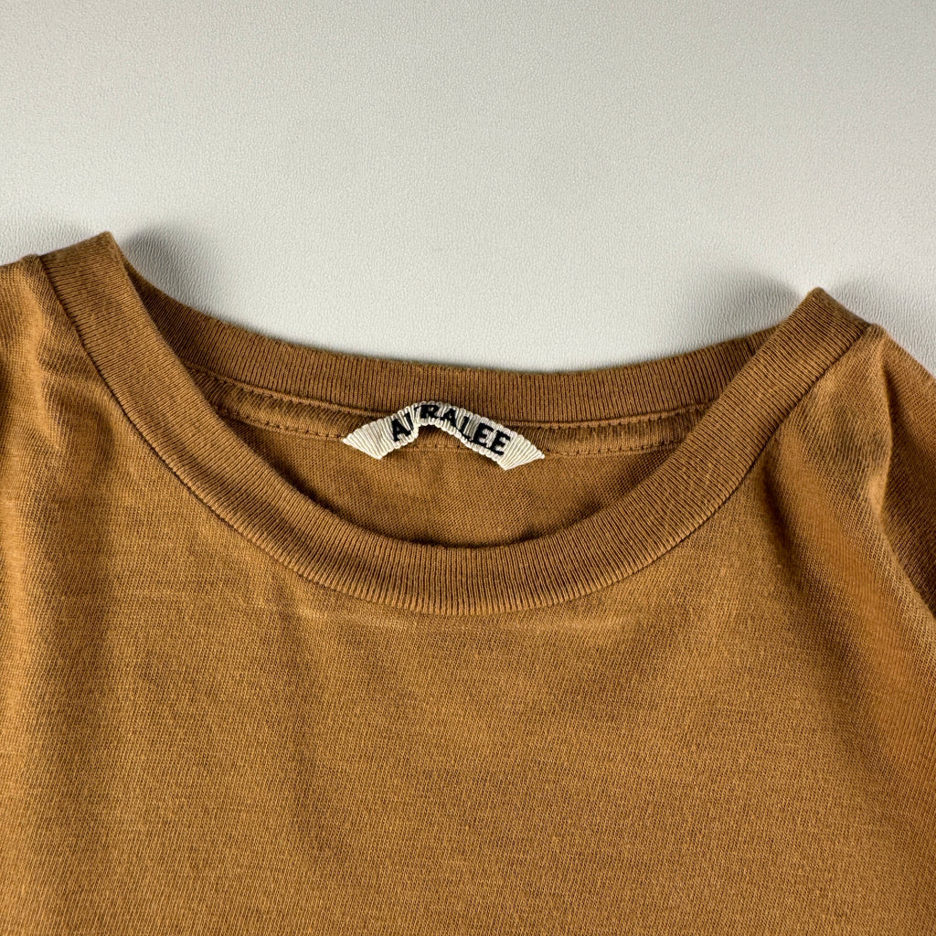 Auralee Seamless Crew Neck Brown Tee (L)