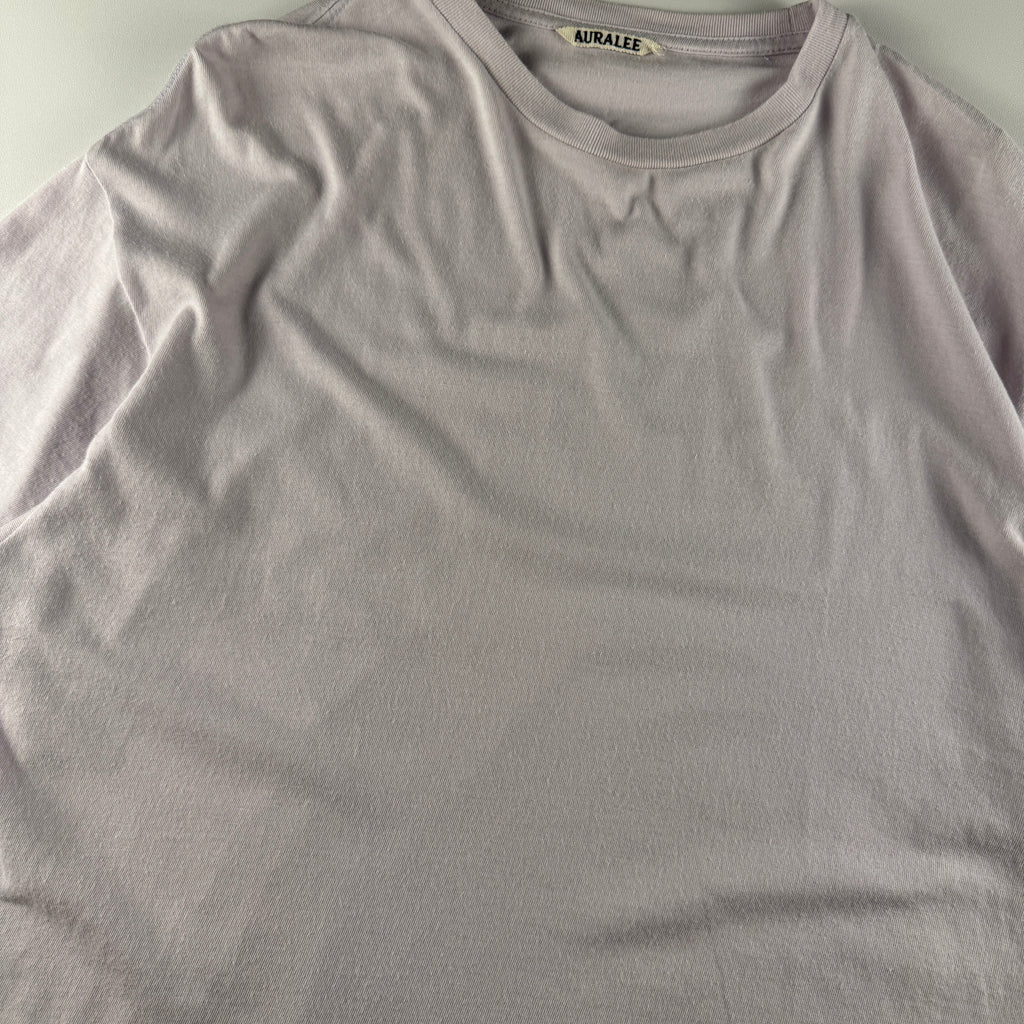 Auralee Seamless Crew Neck Pale Pink Tee (M)