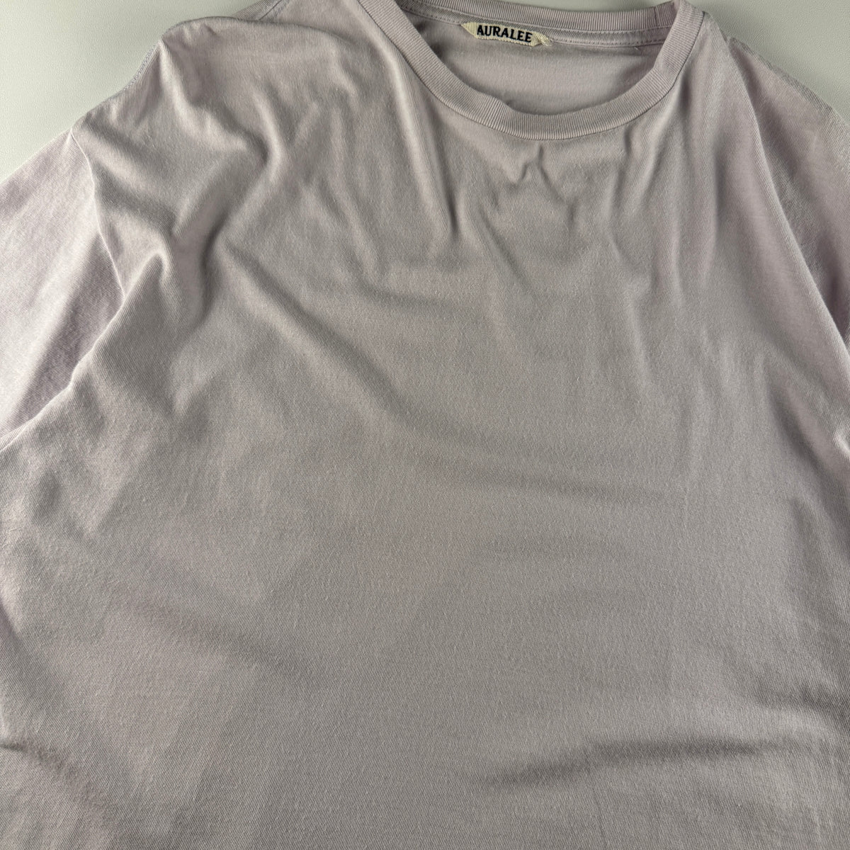Auralee Seamless Crew Neck Pale Pink Tee (M)