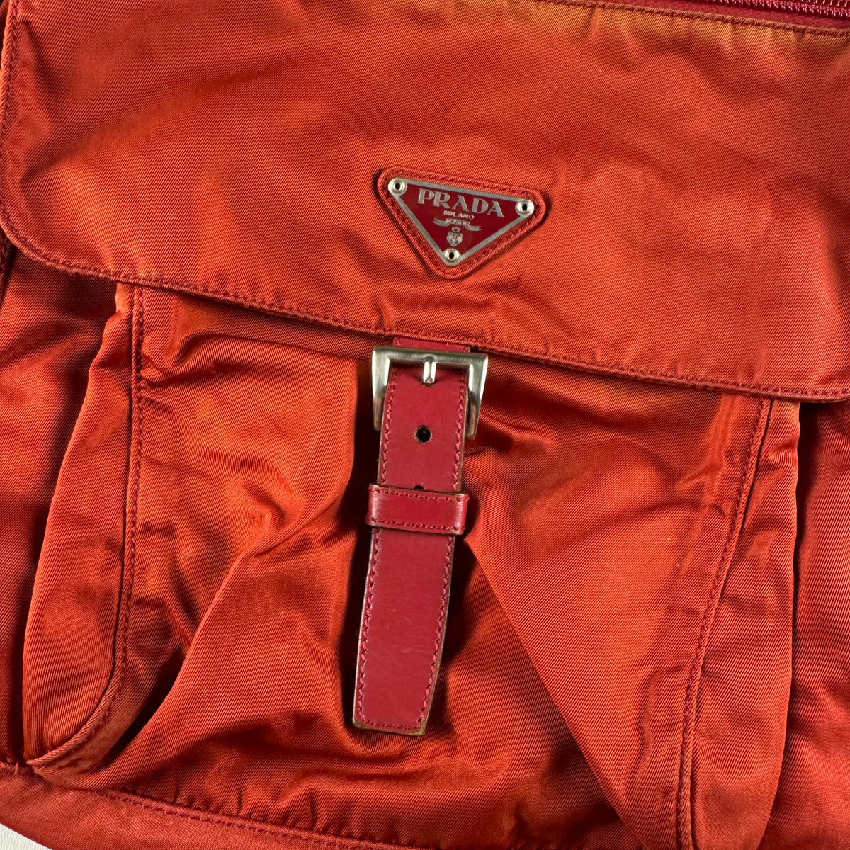 Prada Tessuto Nylon Red Shoulder Bag