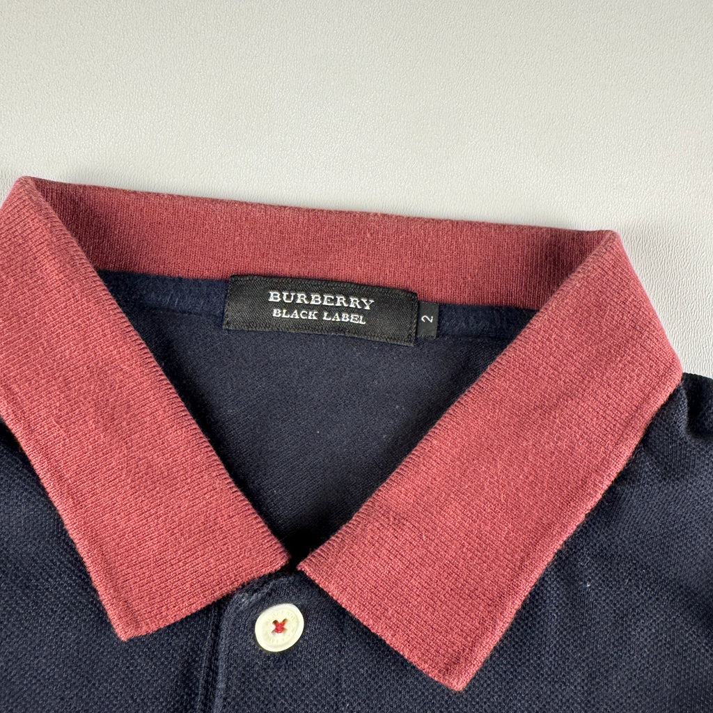 Burberry Black Label Short Sleeve Polo Shirt Navy (2 / M)