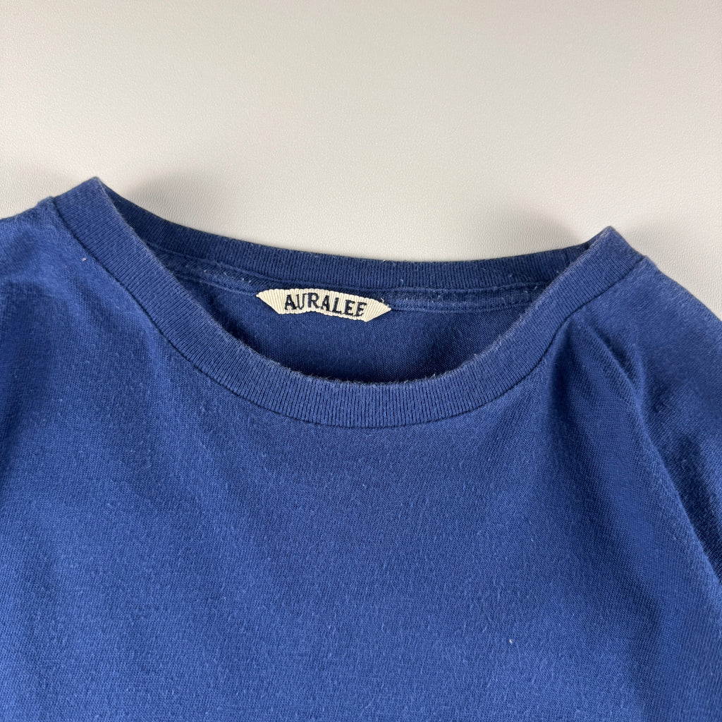 Auralee Seamless Crew Neck Blue Tee (L)