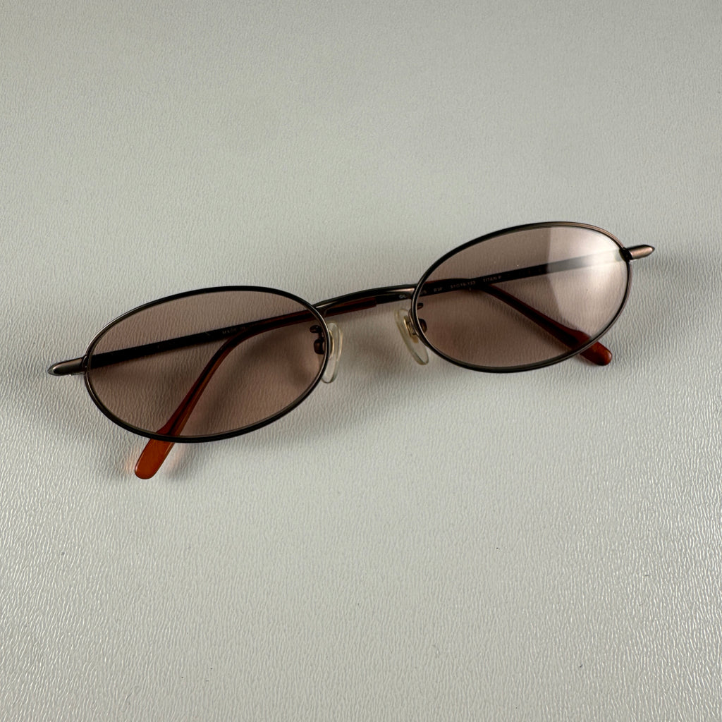 Gucci Oval Titanium Brown Sunglass